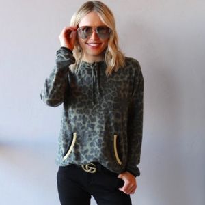 Michael Stars Cody Eden Leopard Hoodie 
